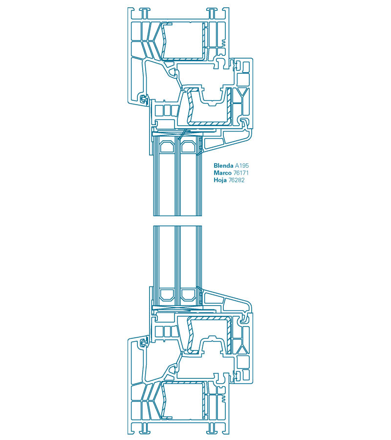 Чертеж профиля Kömmerling Xtrem 76 MD Zero