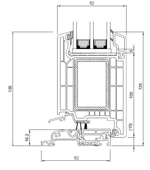 Veka Softline 82 Door profile blueprint