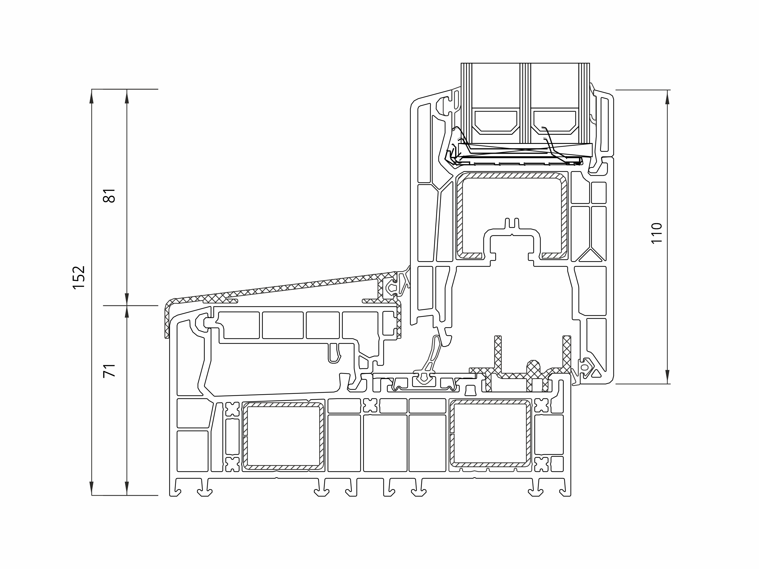 Чертеж профиля Veka Vekamove