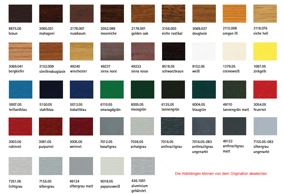 Paleta de colores Veka Softline 76