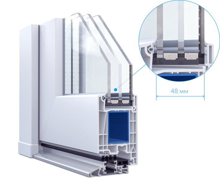 Acristalamiento de 48 mm de la puerta WDS Door 76