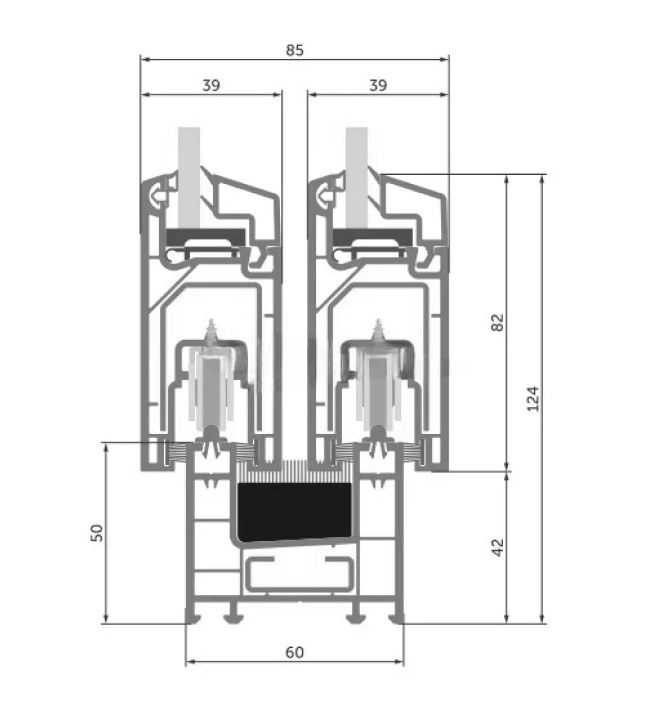 WDS SL 60 чертеж сечения профиля